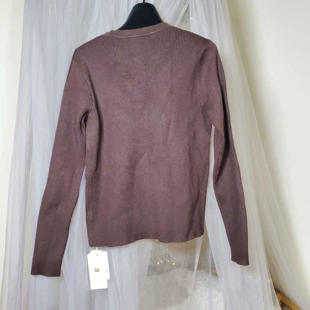 Commense Knit Ribbed Button Down Sweater Cardigan… - image 3